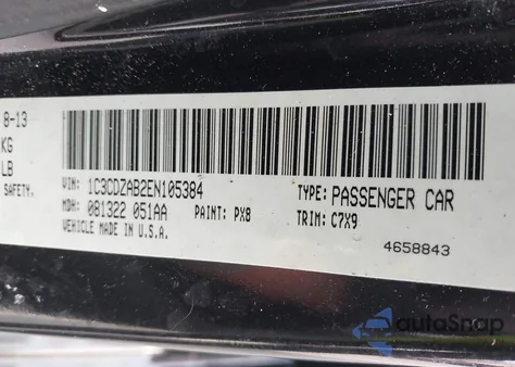 2014 Dodge Avenger Se z USA, uszkodzony, nr VIN 1C3CDZAB2EN105384